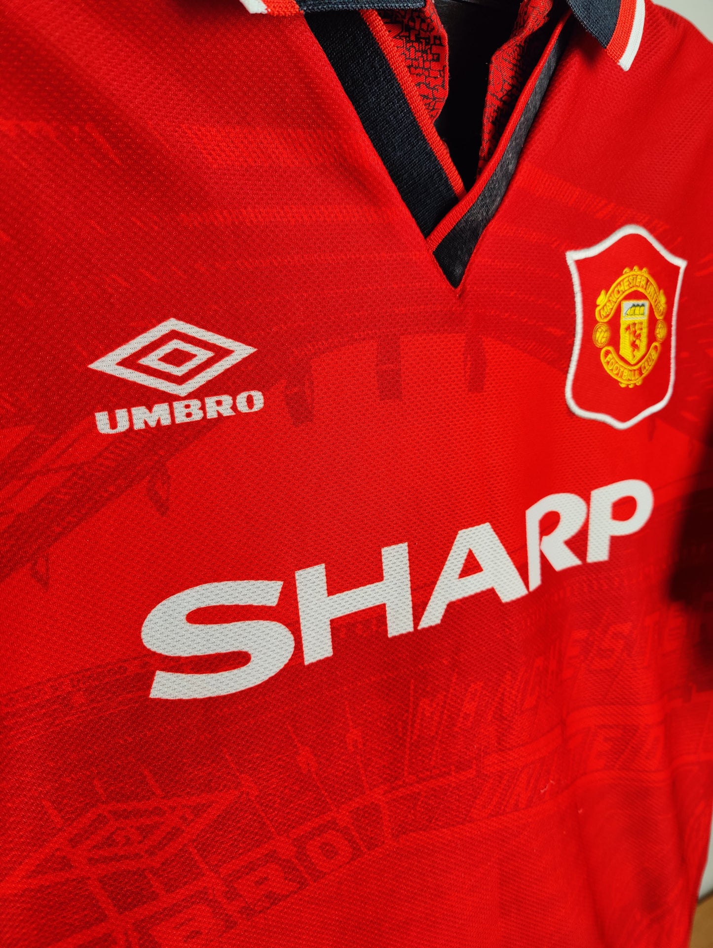 Manchester United Hjemmebanetrøje – King Cantona Tryk – Str. XL (1994-96)