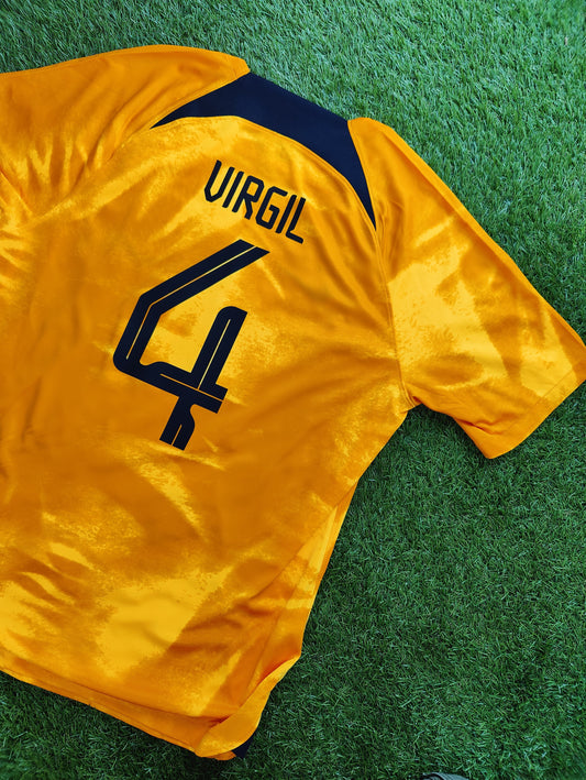 Virgil van Dijk Str. Large (L) Holland Hjemmebanetrøje – (VM 2022)