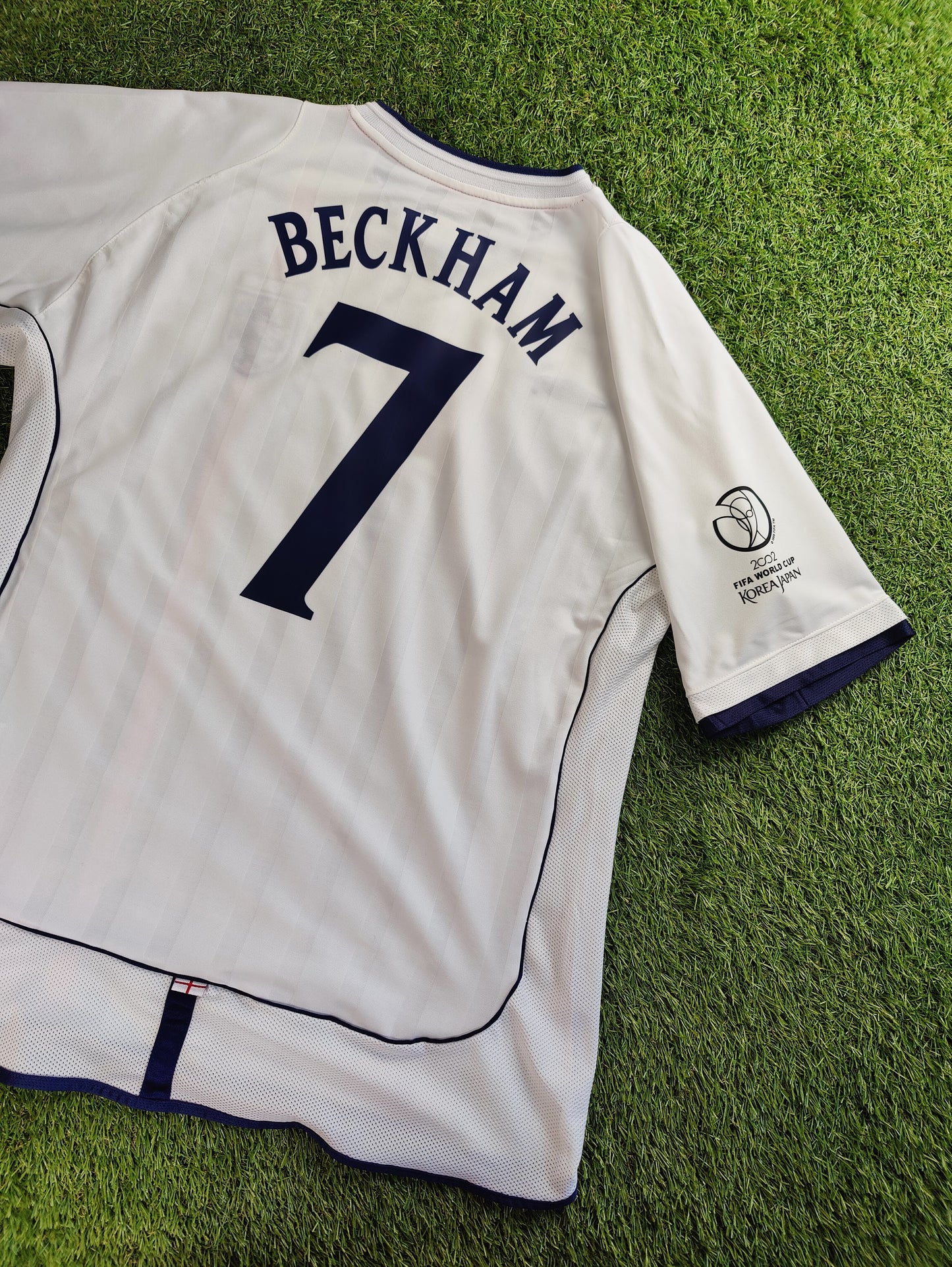 David Beckham Str. XL England Hjemmebanetrøje (VM 2002)