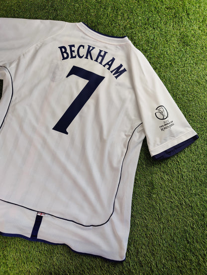 David Beckham Str. XL England Hjemmebanetrøje (VM 2002)