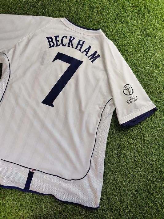 David Beckham Str. XL England Hjemmebanetrøje (VM 2002)