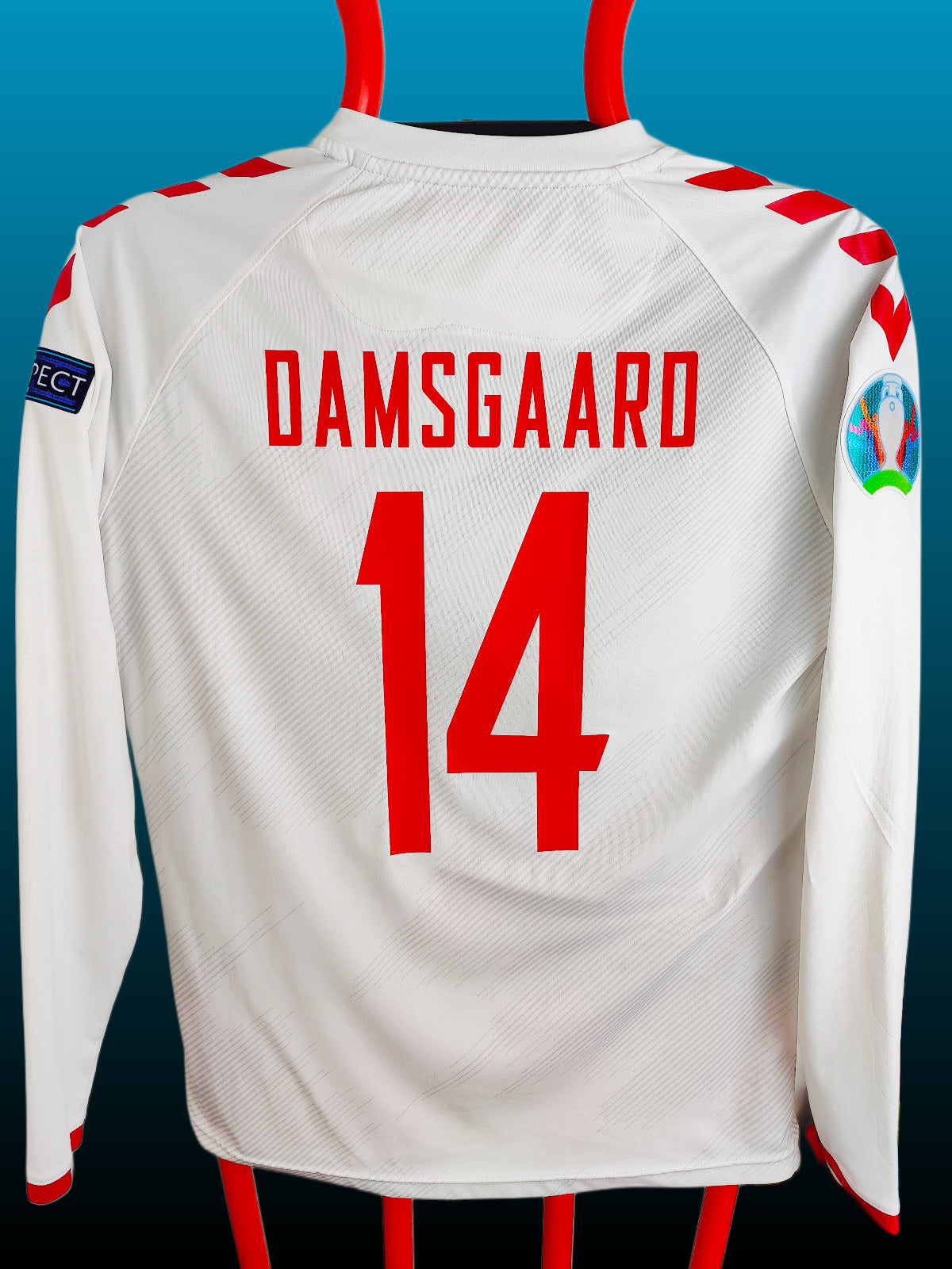 Mikkel Damsgaard Danmark Euro 2020 Udebanetrøje Langærmet – Str. L
