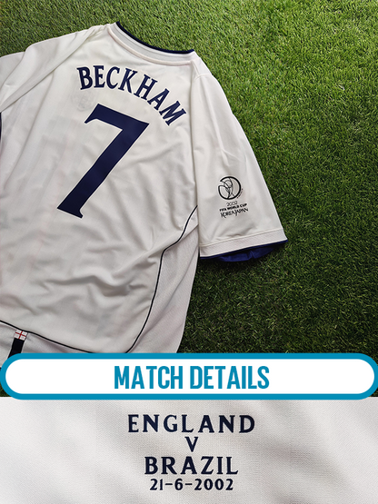 David Beckham Str. XL England Hjemmebanetrøje – (VM 2002)