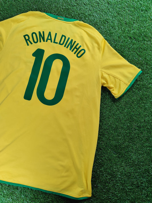 Ronaldinho Str. L Brasilien Hjemmebanetrøje (2008)