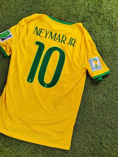 Neymar Jr. Str. M Brasilien Hjemmebanetrøje (VM 2014)