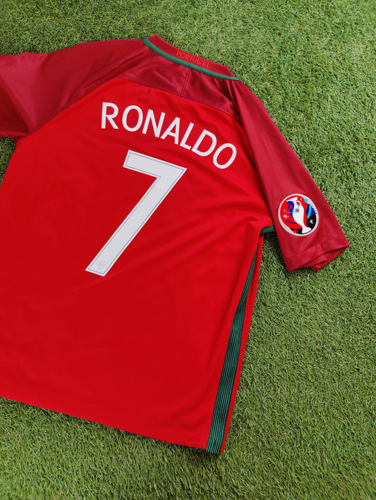 Cristiano Ronaldo Str. L Portugal Hjemmebanetrøje (Euro 2016)