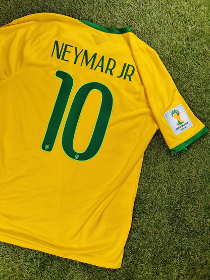 Neymar Jr. Str. L Brasilien Hjemmebanetrøje (VM 2014)