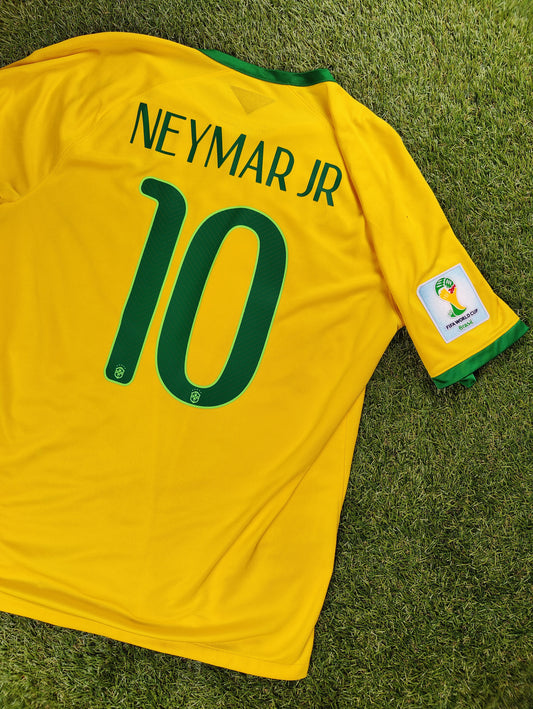 Neymar Jr. Str. L Brasilien Hjemmebanetrøje (VM 2014)