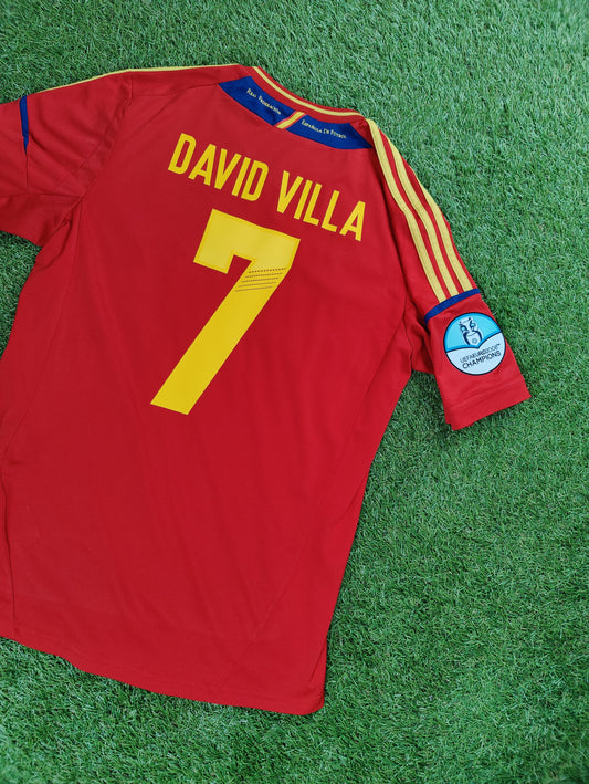 David Villa Str. Medium (M) Spanien Hjemmebanetrøje (Euro 2012)