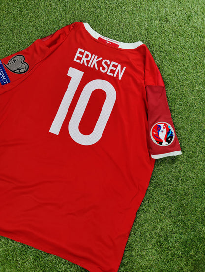 Christian Eriksen Str. XXL Danmark Hjemmebanetrøje (Euro 2016-kvalifikation)