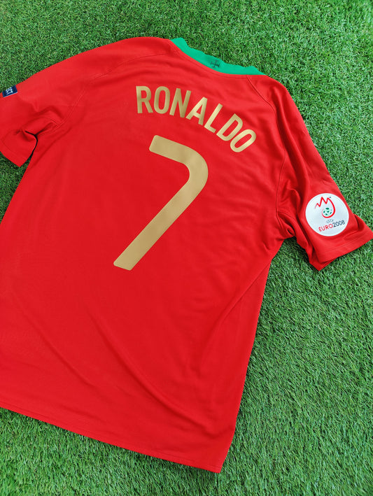 Cristiano Ronaldo Str. M Portugal Hjemmebanetrøje (Euro 2008)