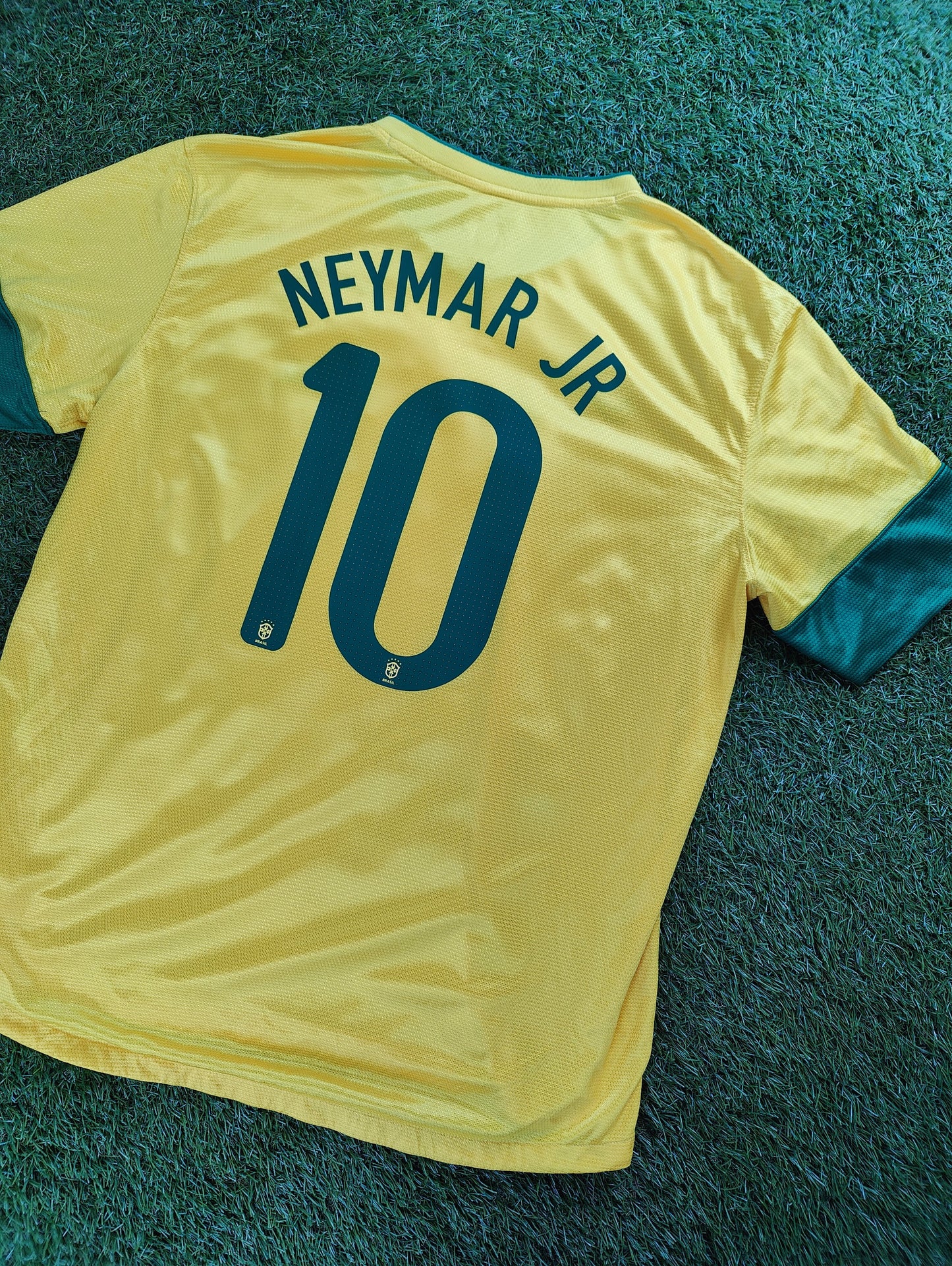 Neymar Jr. Str. XL Brasilien Hjemmebanetrøje (2013)