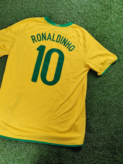 Ronaldinho Str. L Brasilien Hjemmebanetrøje (2008)