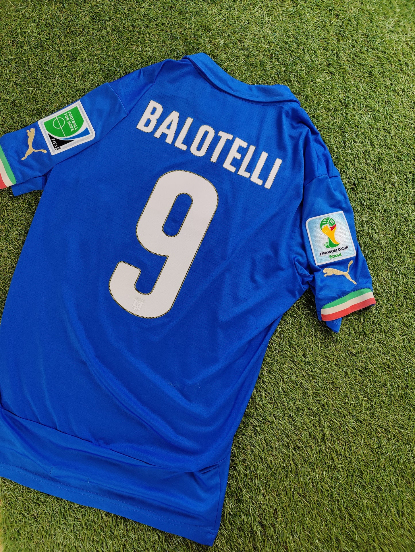 Mario Balotelli Str. M Italien Hjemmebanetrøje (VM 2014)