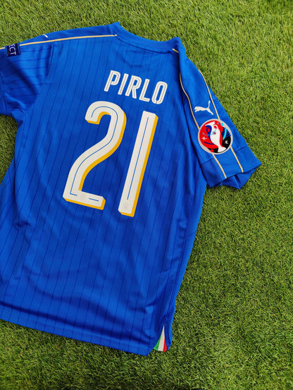 Andrea Pirlo Str. M Italien Hjemmebanetrøje – (Euro 2016)