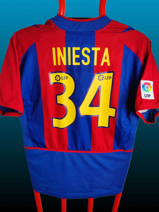 Andrés Iniesta FC Barcelona Hjemmebanetrøje – Str. M (2002/03)