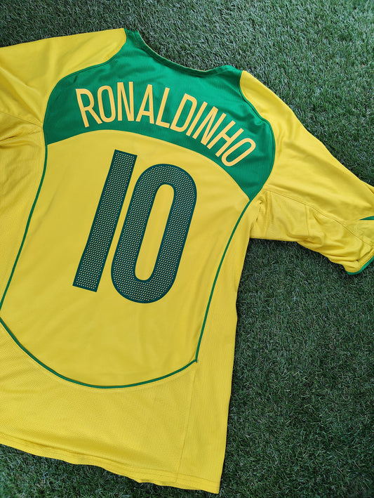 Ronaldinho Str. L Brasilien Hjemmebanetrøje (2004)