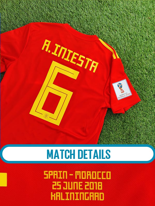 Andrés Iniesta Str. M Spanien vs Marokko – 25. juni 2018 – (VM 2018)