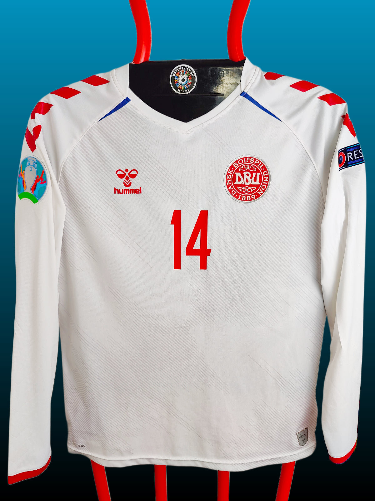 Mikkel Damsgaard Danmark Euro 2020 Udebanetrøje Langærmet – Str. L