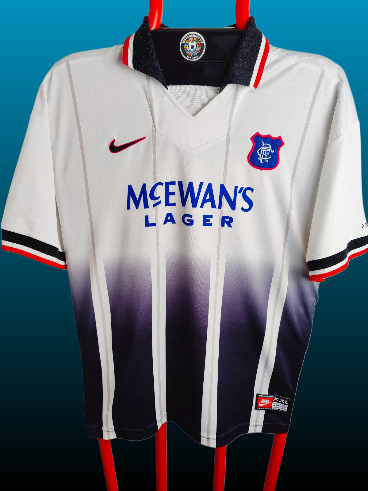 Brian Laudrup Rangers Udebanetrøje – Str. XXL (1997/98)