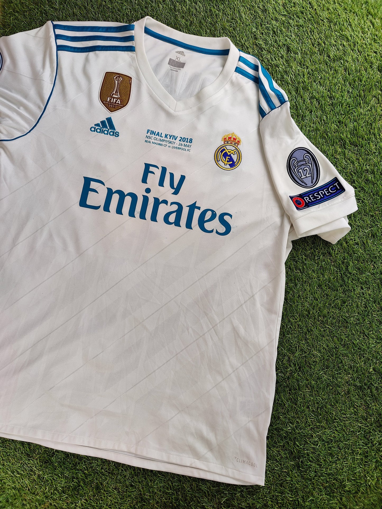 Cristiano Ronaldo Str. XL Real Madrid Hjemmebanetrøje (2017/18) Real Madrid vs Liverpool – 26. maj 2018