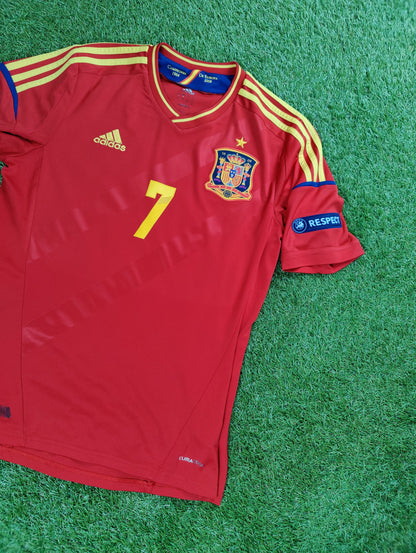 David Villa Str. Medium (M) Spanien Hjemmebanetrøje (Euro 2012)