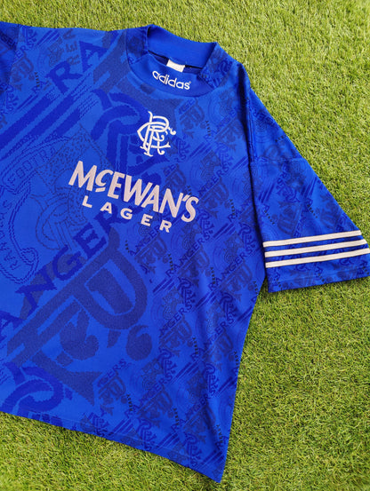 Brian Laudrup Str. M Rangers Hjemmebanetrøje – (1994/96)