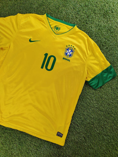 Neymar Jr. Str. XL Brasilien Hjemmebanetrøje (2013)