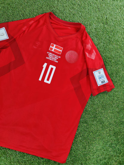 Christian Eriksen Str. XXL Danmark vs Tunesien – 22. november 2022 Hjemmebanetrøje (VM 2022)