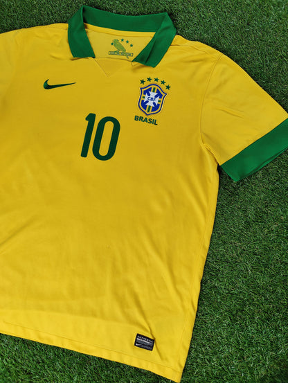 Neymar Jr. Str. L Brasilien Hjemmebanetrøje (2013)