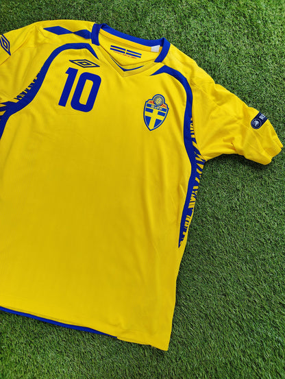 Zlatan Ibrahimović Str. M Sverige Hjemmebanetrøje (Euro 2008)