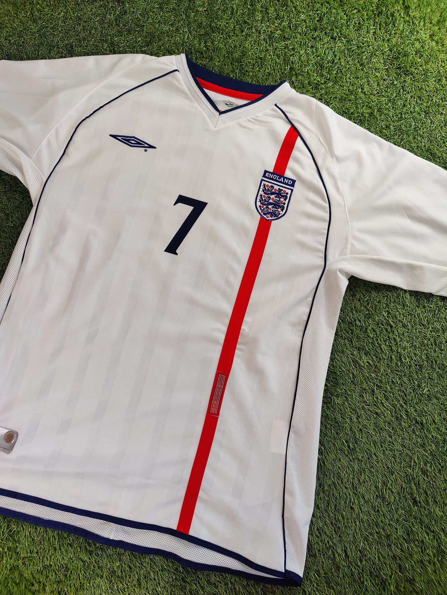 David Beckham Str. XL England Hjemmebanetrøje (VM 2002)