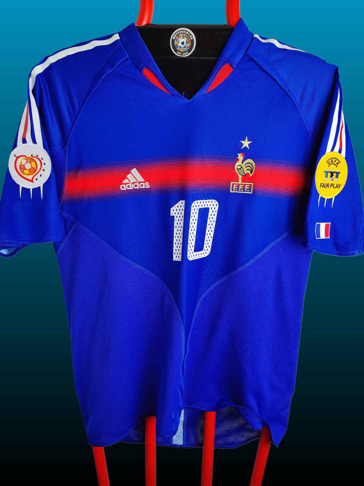 Zinedine Zidane Frankrig Euro 2004 Hjemmebanetrøje – Str. L