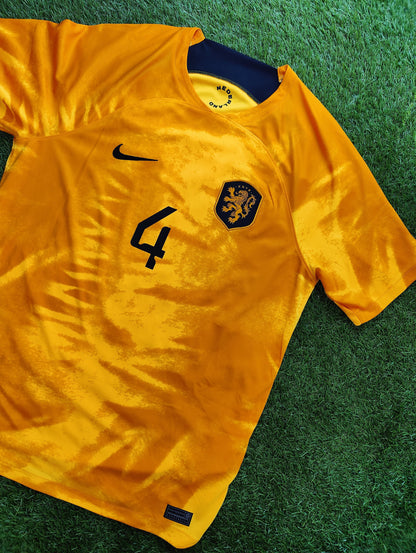 Virgil van Dijk Str. Large (L) Holland Hjemmebanetrøje – (VM 2022)