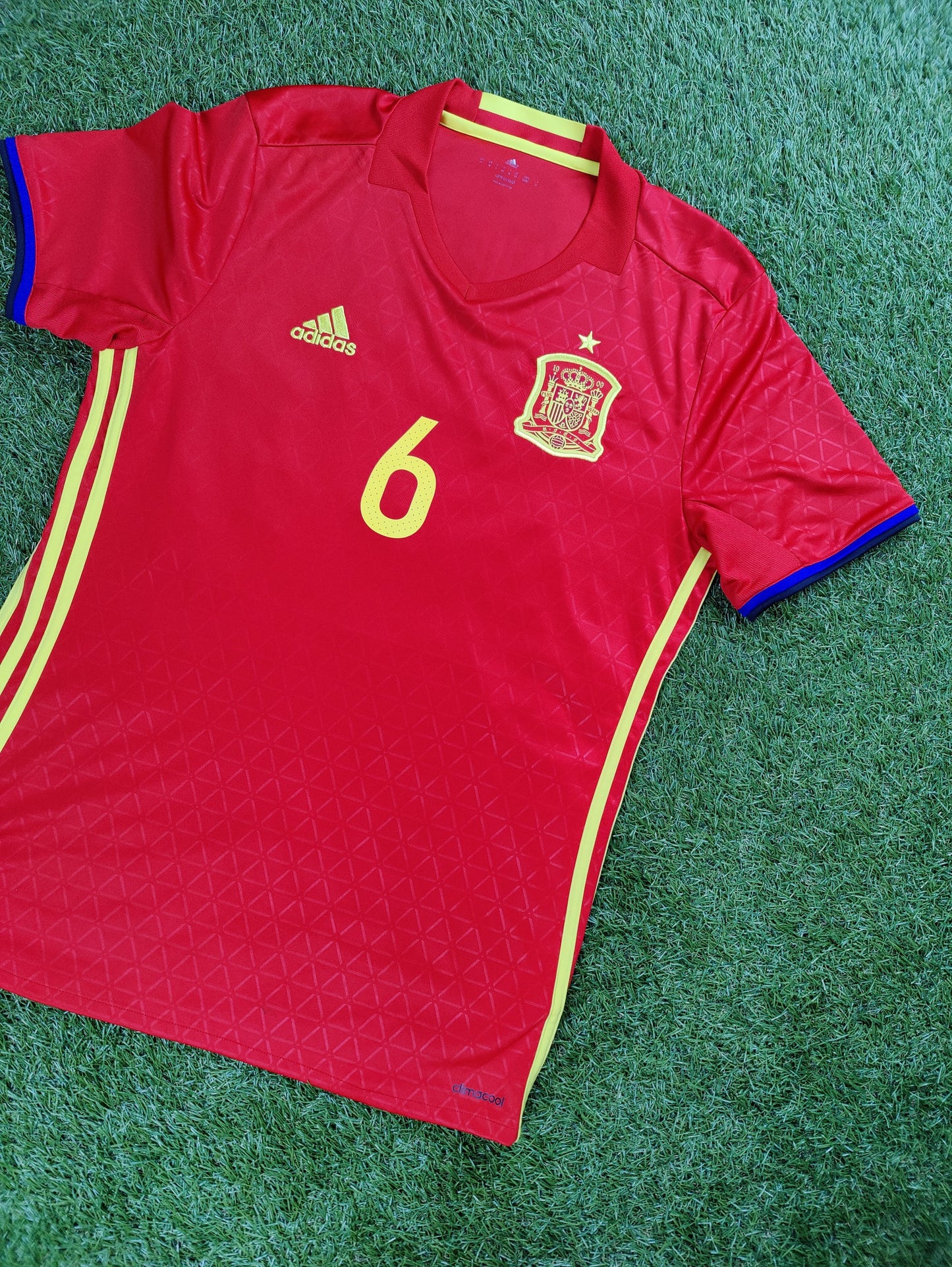 Andrés Iniesta Str. Medium (M) Spanien Hjemmebanetrøje (Euro 2016)