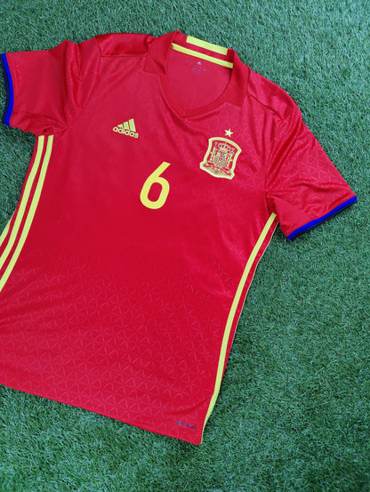 Andrés Iniesta Str. Medium (M) Spanien Hjemmebanetrøje (Euro 2016)