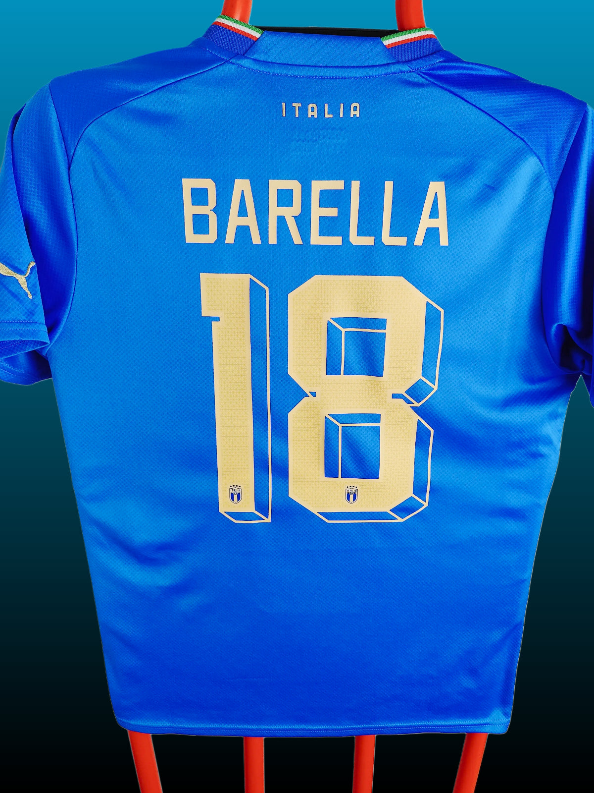 Nicolò Barella Str. L Italien Hjemmebanetrøje – (2022)
