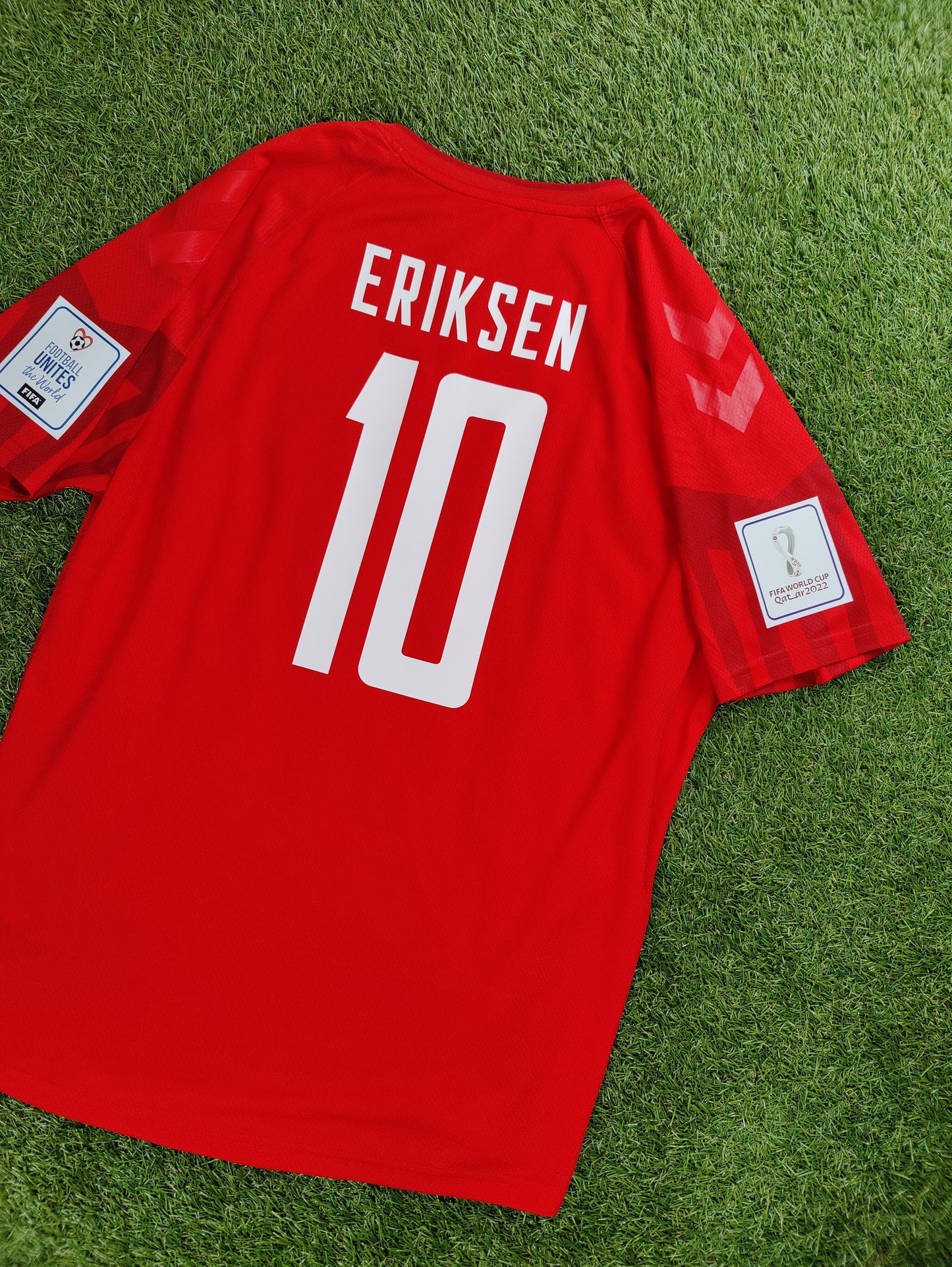 Christian Eriksen Str. XXL Danmark vs Tunesien – 22. november 2022 Hjemmebanetrøje (VM 2022)