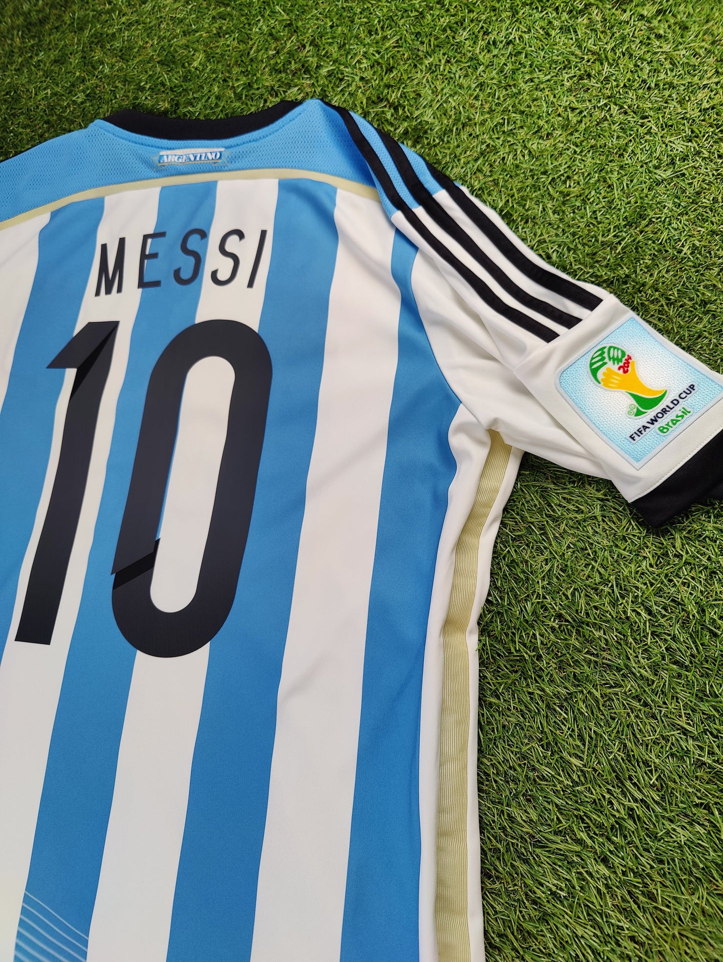 Lionel Messi Str. L Argentina vs Holland – 9. juli 2014 Hjemmebanetrøje (VM 2014)