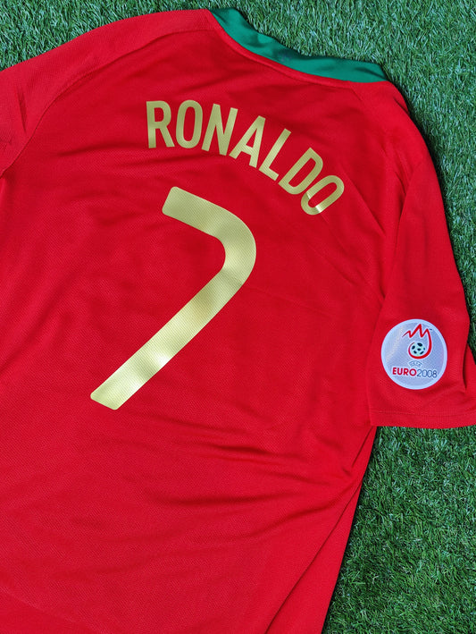 Cristiano Ronaldo Str. Large (L) Portugal Hjemmebanetrøje – (Euro 2008)
