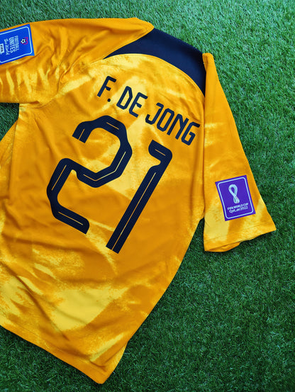 Frenkie de Jong Str. Medium (M) Holland Hjemmebanetrøje – (VM 2022)