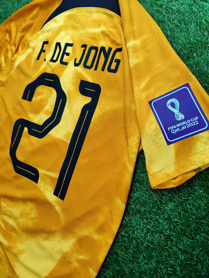 Frenkie de Jong Str. Medium (M) Holland Hjemmebanetrøje – (VM 2022)