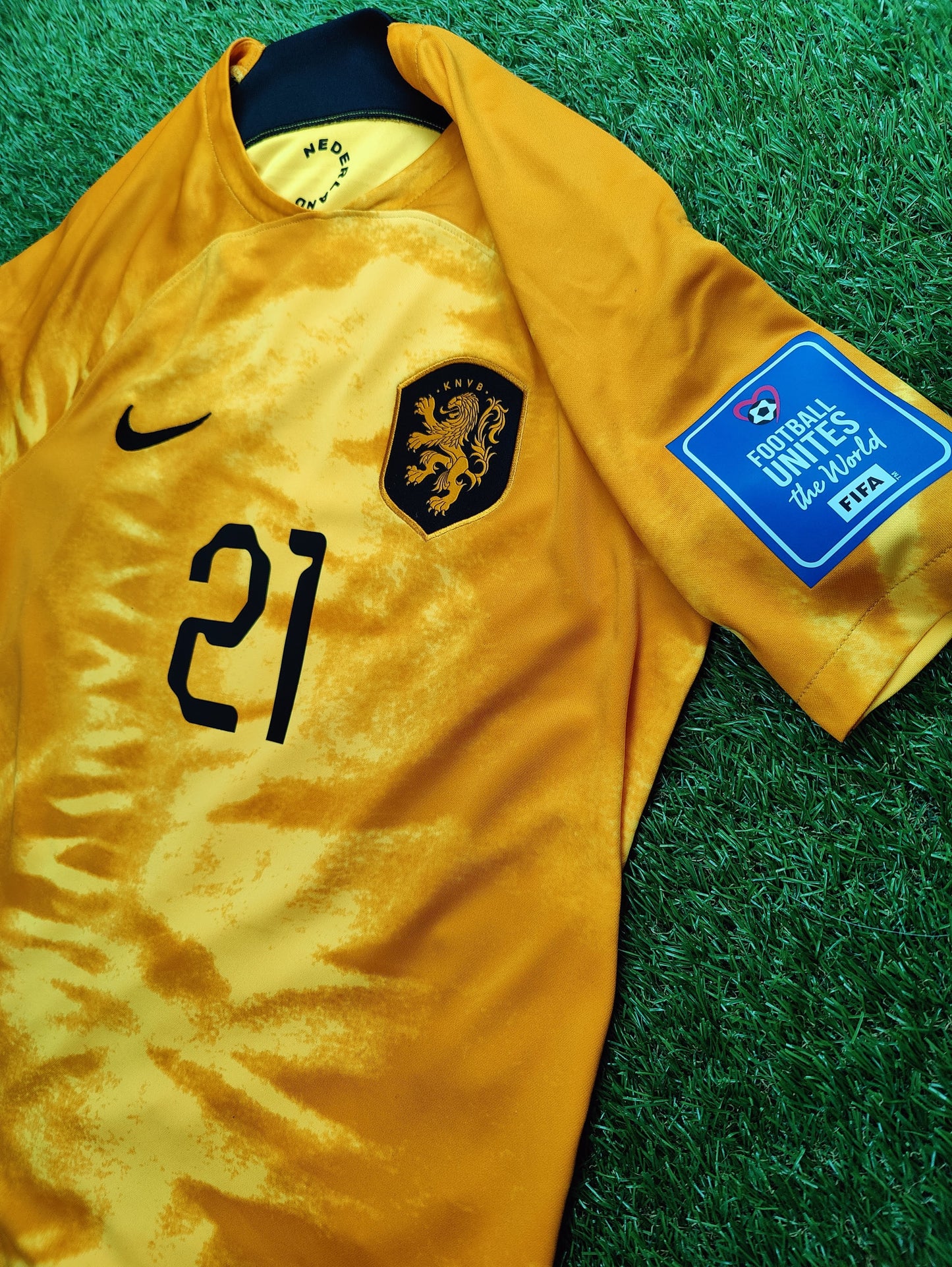 Frenkie de Jong Str. Medium (M) Holland Hjemmebanetrøje – (VM 2022)