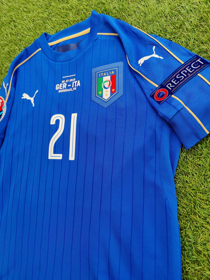Andrea Pirlo Str. M Italien Hjemmebanetrøje – (Euro 2016)