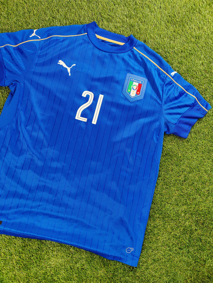 Andrea Pirlo Str. L Italien Hjemmebanetrøje – (2016)