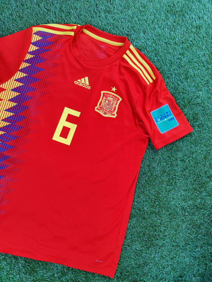 Andrés Iniesta Str. M Spanien Hjemmebanetrøje – (2018)
