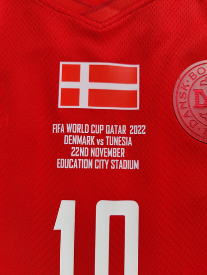 Christian Eriksen Str. XXL Danmark vs Tunesien – 22. november 2022 Hjemmebanetrøje (VM 2022)