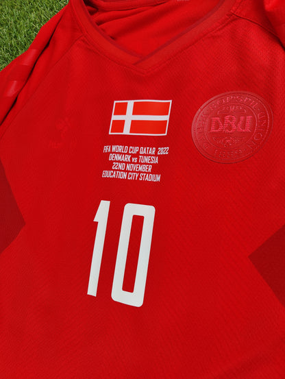 Christian Eriksen Str. XXL Danmark vs Tunesien – 22. november 2022 Hjemmebanetrøje (VM 2022)