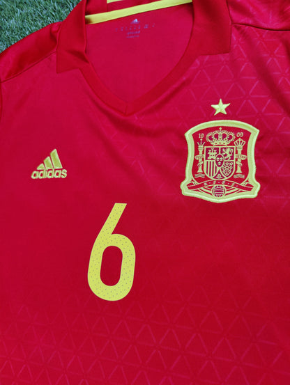 Andrés Iniesta Str. Medium (M) Spanien Hjemmebanetrøje (Euro 2016)