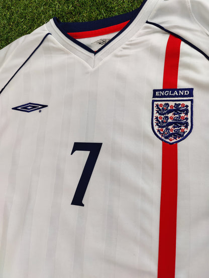 David Beckham Str. XL England Hjemmebanetrøje (VM 2002)
